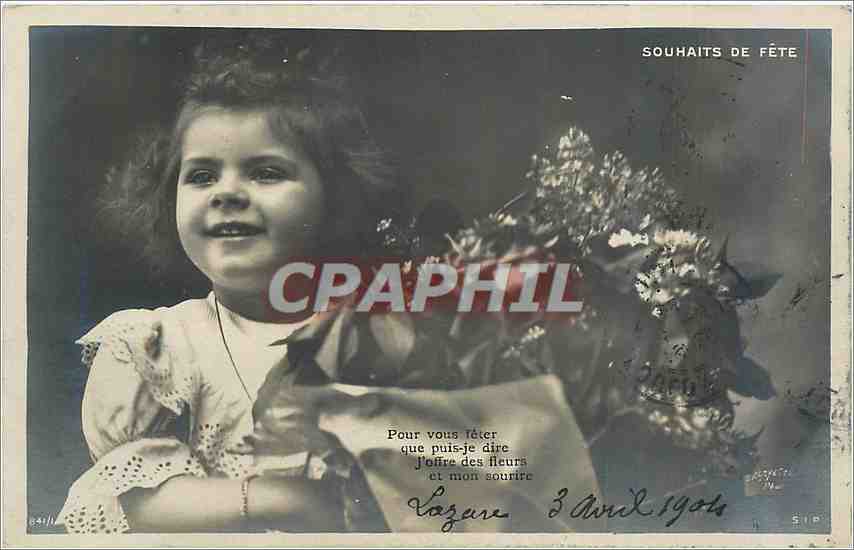 CPA Souhaits de Fete Enfant