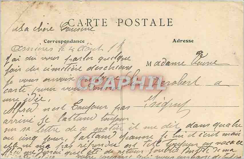CPA Asnieres Cimetiere des Chiens  — Rückseite