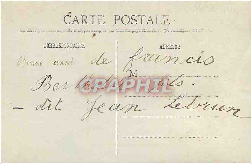 CPA Femme — Verso
