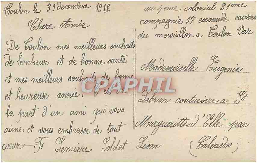 CPA Bonne Annee FEmme — Rückseite