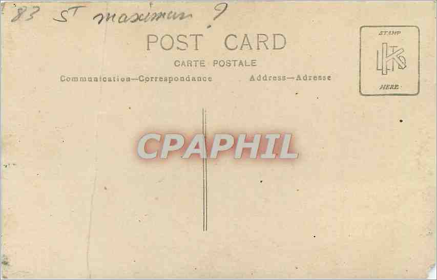 CARTE PHOTO Militaria St Maximin — Verso