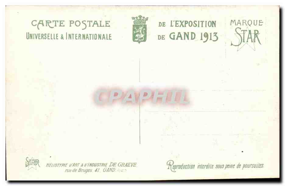 Exposition Universelle de Gand-Ghent-Belgique-Belgium-1913- L'Avenue des Nations- CPA — Rückseite