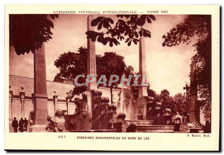 Exposition Coloniale International-Paris-1931- Fontaines Monumentales Au Bord Du Lac CPA