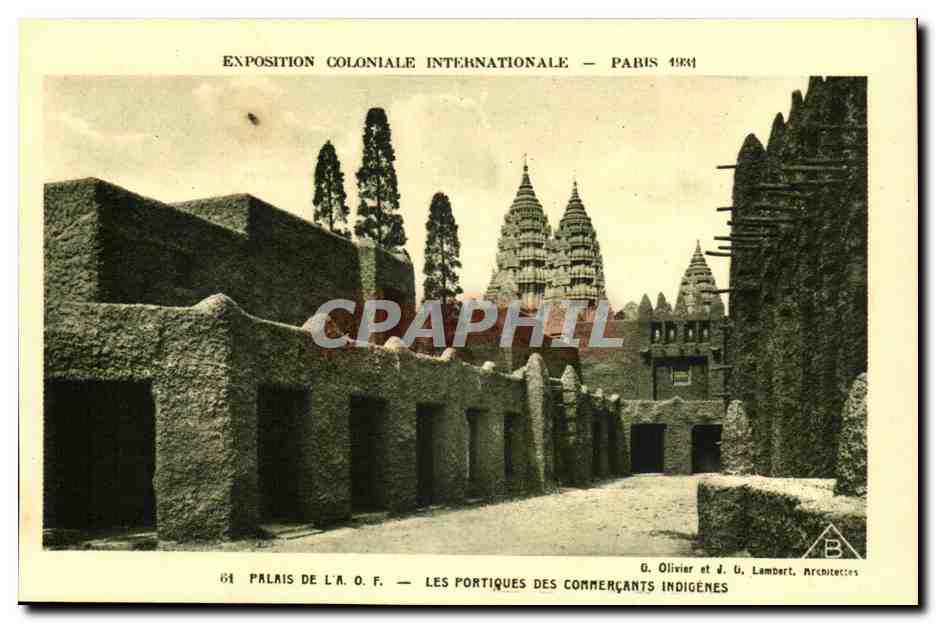 Exposition Coloniale International- Paris-1931- Palais de L'A O F - Les Portiques Des Commercants Indiennes -CPA