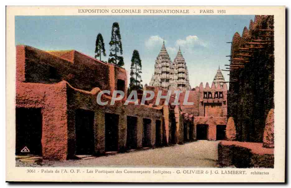 Exposition Coloniale Internationale-Paris-1931-Palais de L'A O F - La Portiques de Commercants Indigenes-CPA
