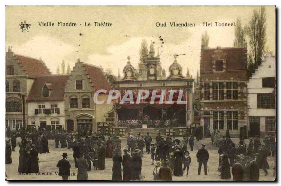 Alte Flandern - Das Theater — Oud Vlaendren - Het Tooneel. Verleger: Archit. Valentin Verbrack.