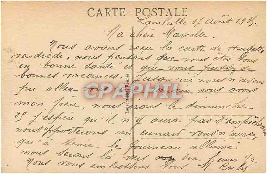 CPA Dinan Vieilles Maisons de Jerzual  — Rückseite