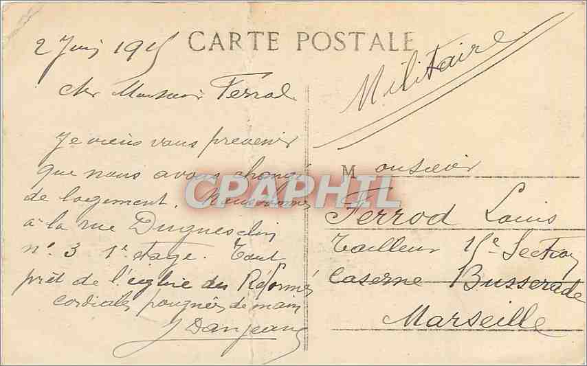 CPA Marseille Sortie du Vieux Port Bateau — Verso