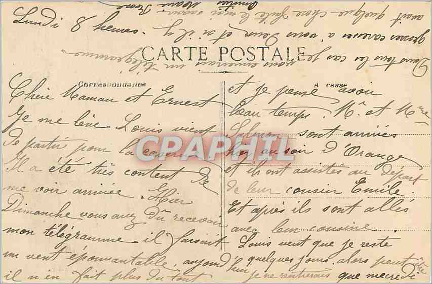 CPA Marseille Fontaine Cantini  — Rückseite