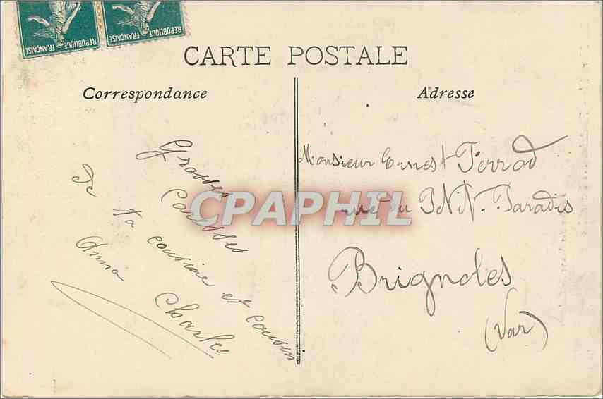 CPA Marseille Fontaine des Danaides  — Rückseite