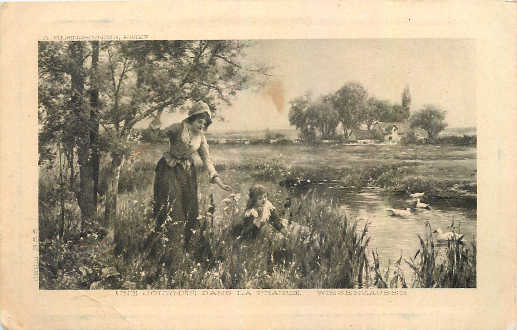 CPA Femme Une journee dans la prairie Glendennings