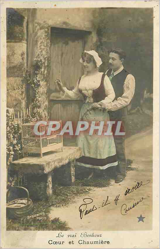 CPA Le orai Bonheur Coeur et Chaumiere 