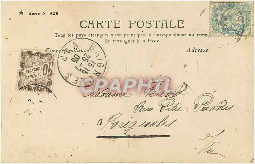 CPA Le orai Bonheur Coeur et Chaumiere  — Verso