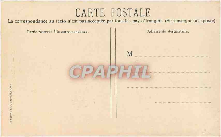 CPA Bordeaux La Grosse Cloche  — Verso