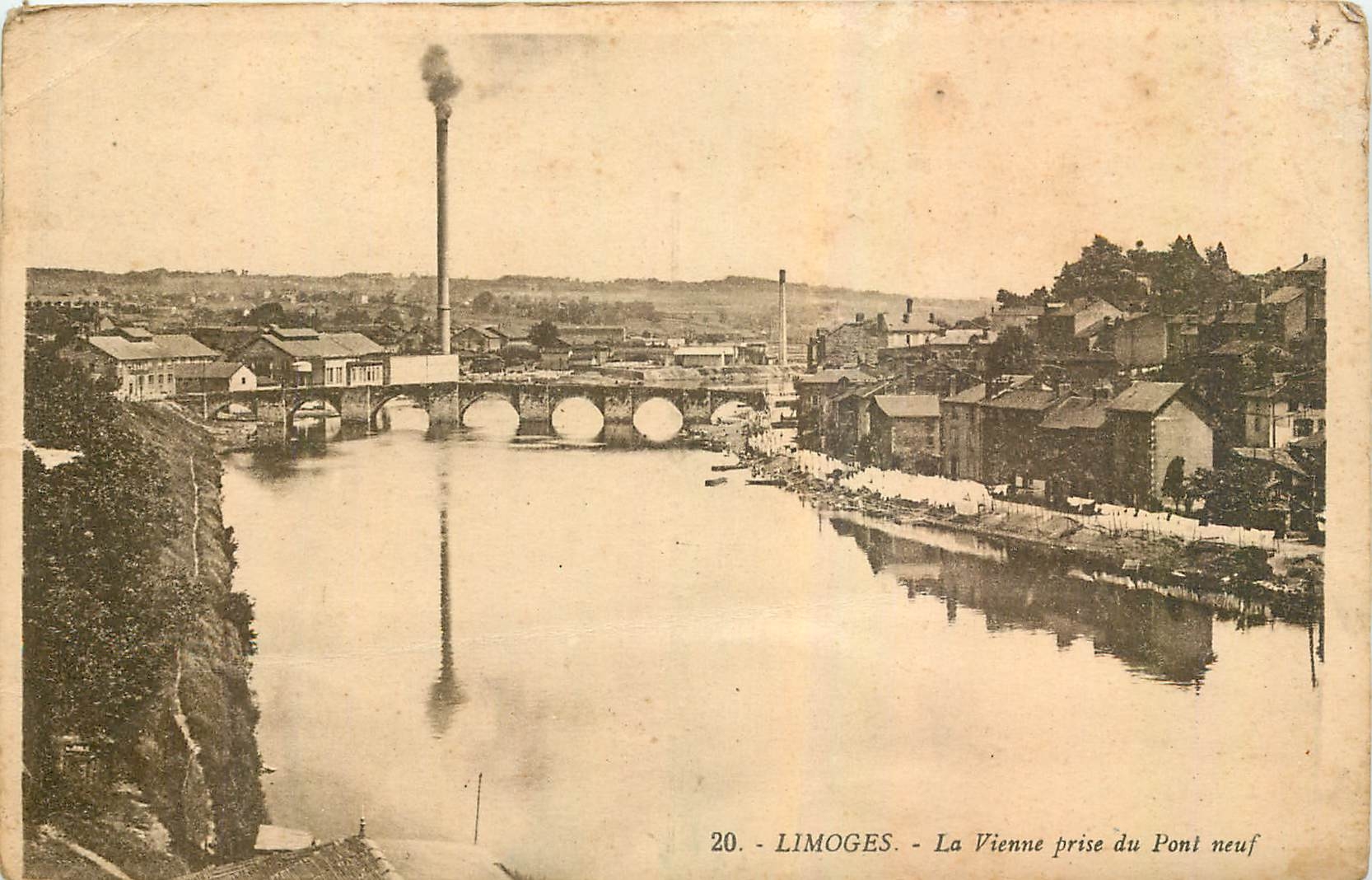 CPA Limoges La Vienne prise du Pont neuf 