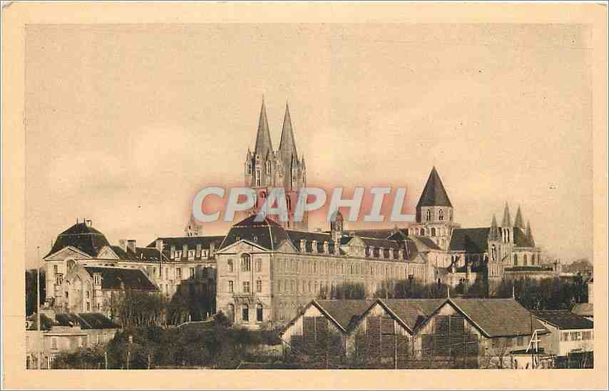 CPA Caen Eglise St Etienne et Abbaye aux Hommes Vus de la Maison des Etudiants 