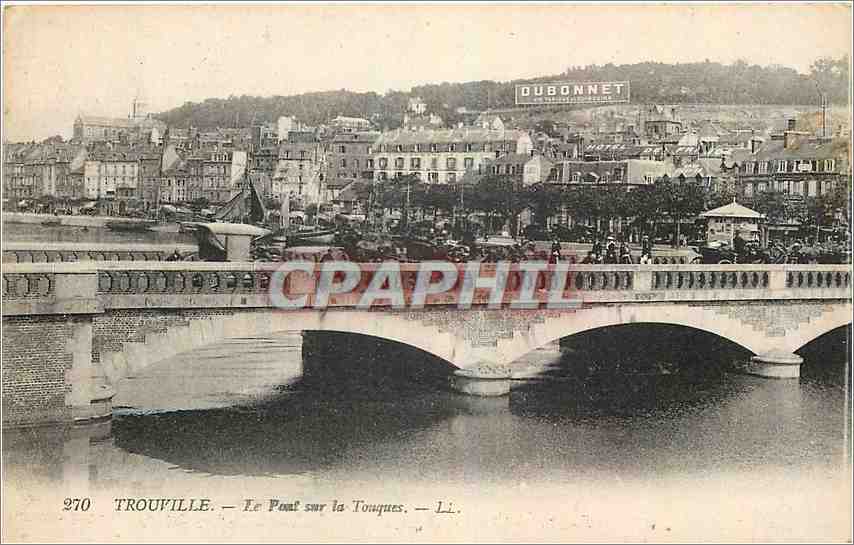 CPA Trouville Le Pont sur la Touques Dubonnet