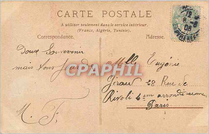 CPA Pres des flots asures les femmes l'ame heureuse Bateau — Rückseite