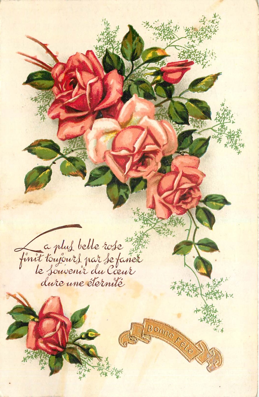 CPA Bonne Fete Fleurs