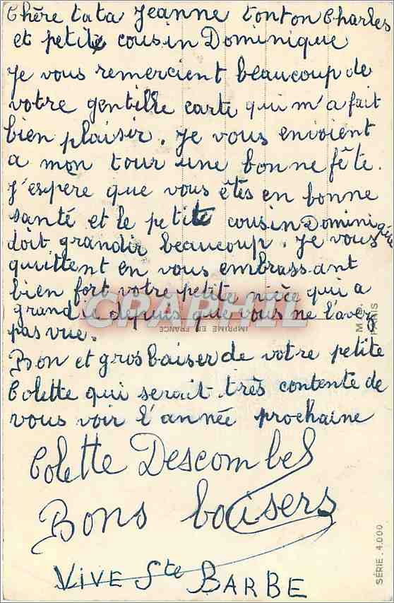CPA Bonne Fete Fleurs — Rückseite