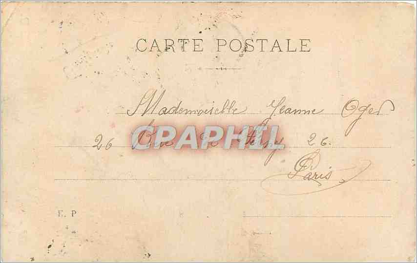 CPA Femme  — Rückseite