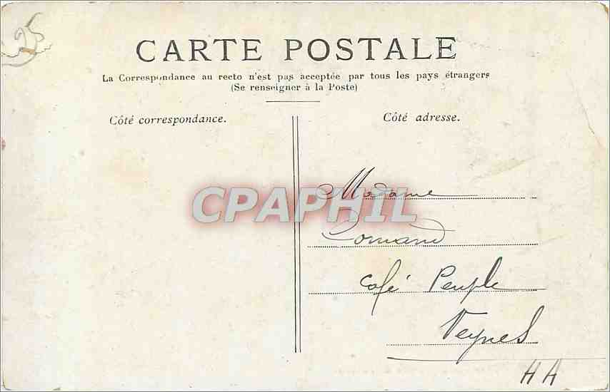 CPA Paris L'Arc de Triomphe de l'Etoile  — Rückseite