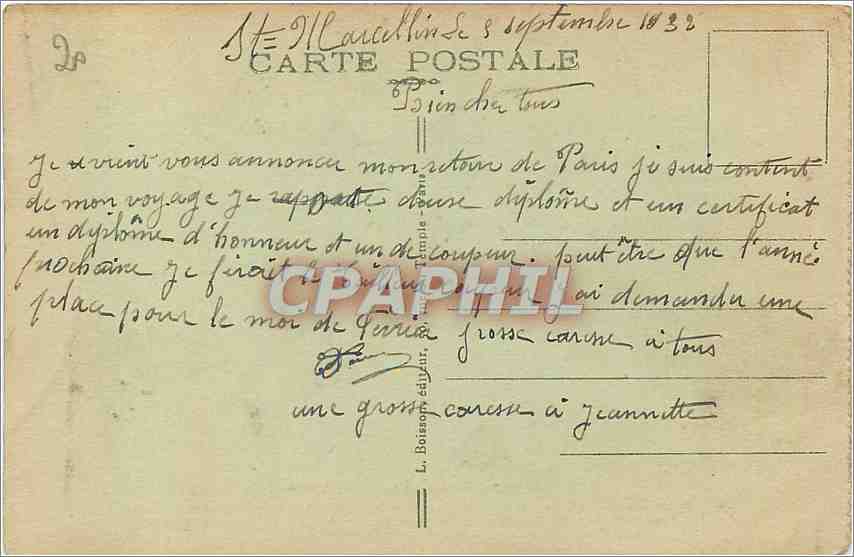 CPA Paris L'Opera  — Rückseite