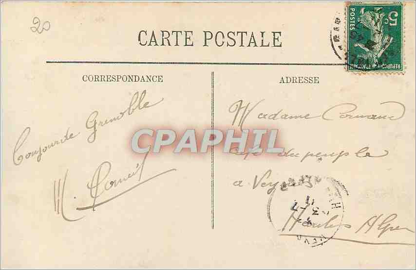 CPA Grenoble Le Palais de Justice  — Rückseite