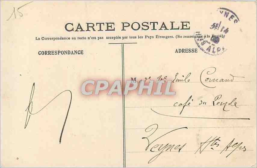 CPA Obelisque du Mont Geneve Vue sur l'Italie  — Verso