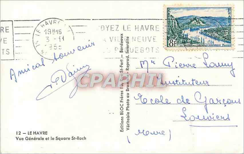 CPM Le Havre Vue Generale et le Square St Roch  — Rückseite