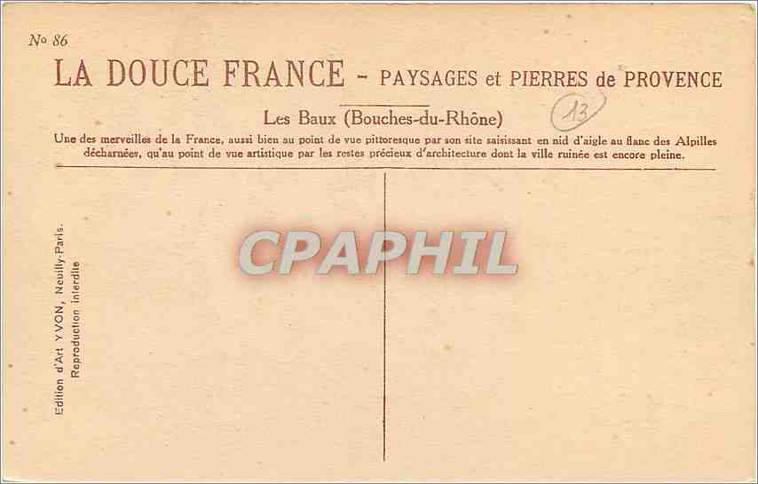 Les Baux (Bouches-du-Rhône) — Paysages et Pierres de Provence — Édition d'Art YVON, Neully-sur-Marne — Reverso