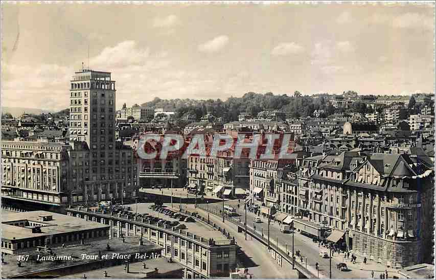 CPM Lausanne Tour et Place Bel Air 