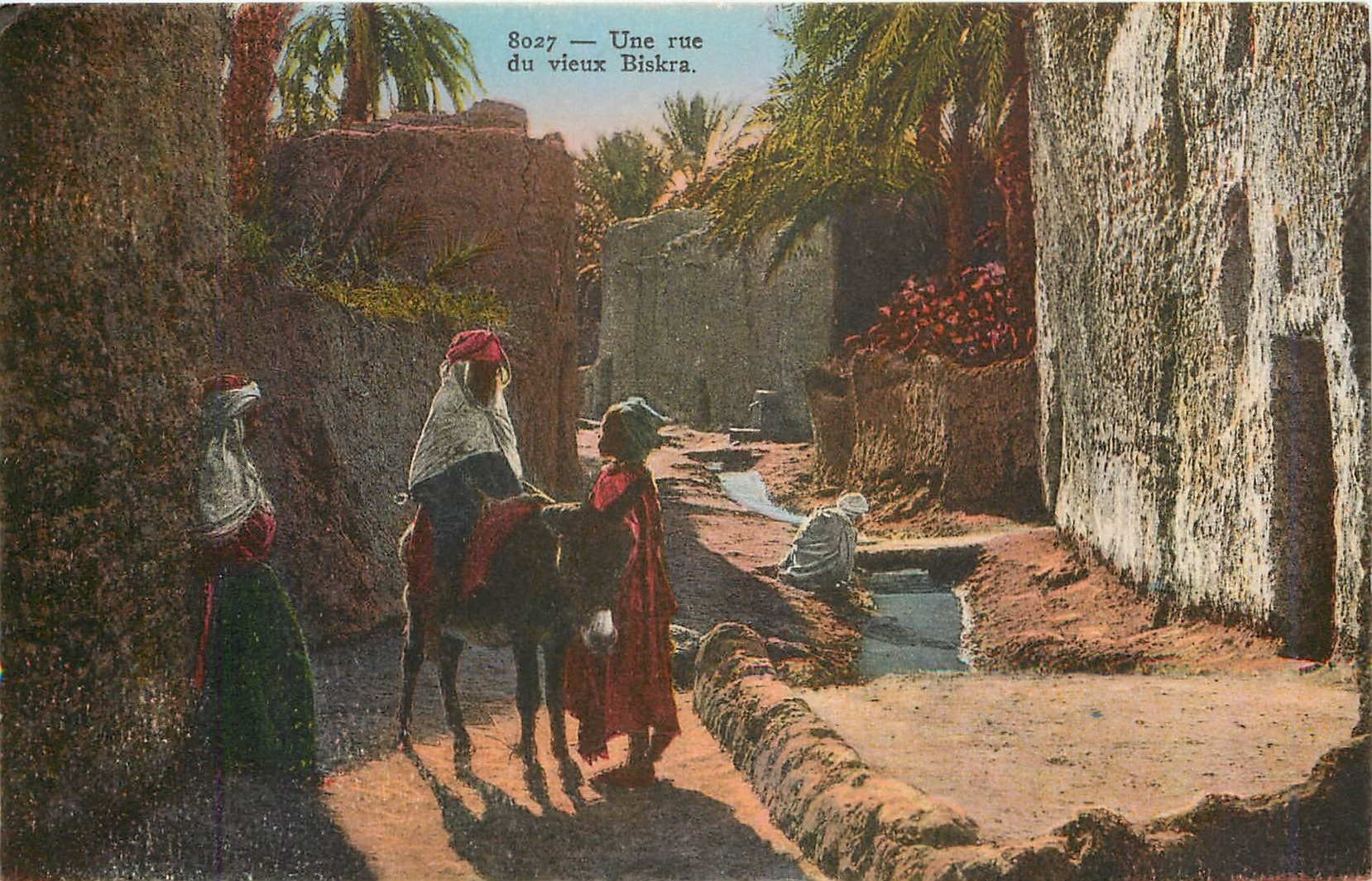 CPA Une rue du vieux Biskra Ane Mule