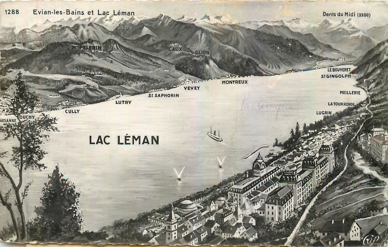CPM Evian les Bains et Lac Leman 