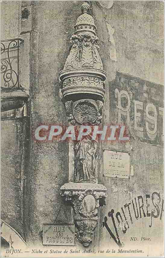 CPA Dijon Niche et Statue de Saint Audre rue de la Manutention 