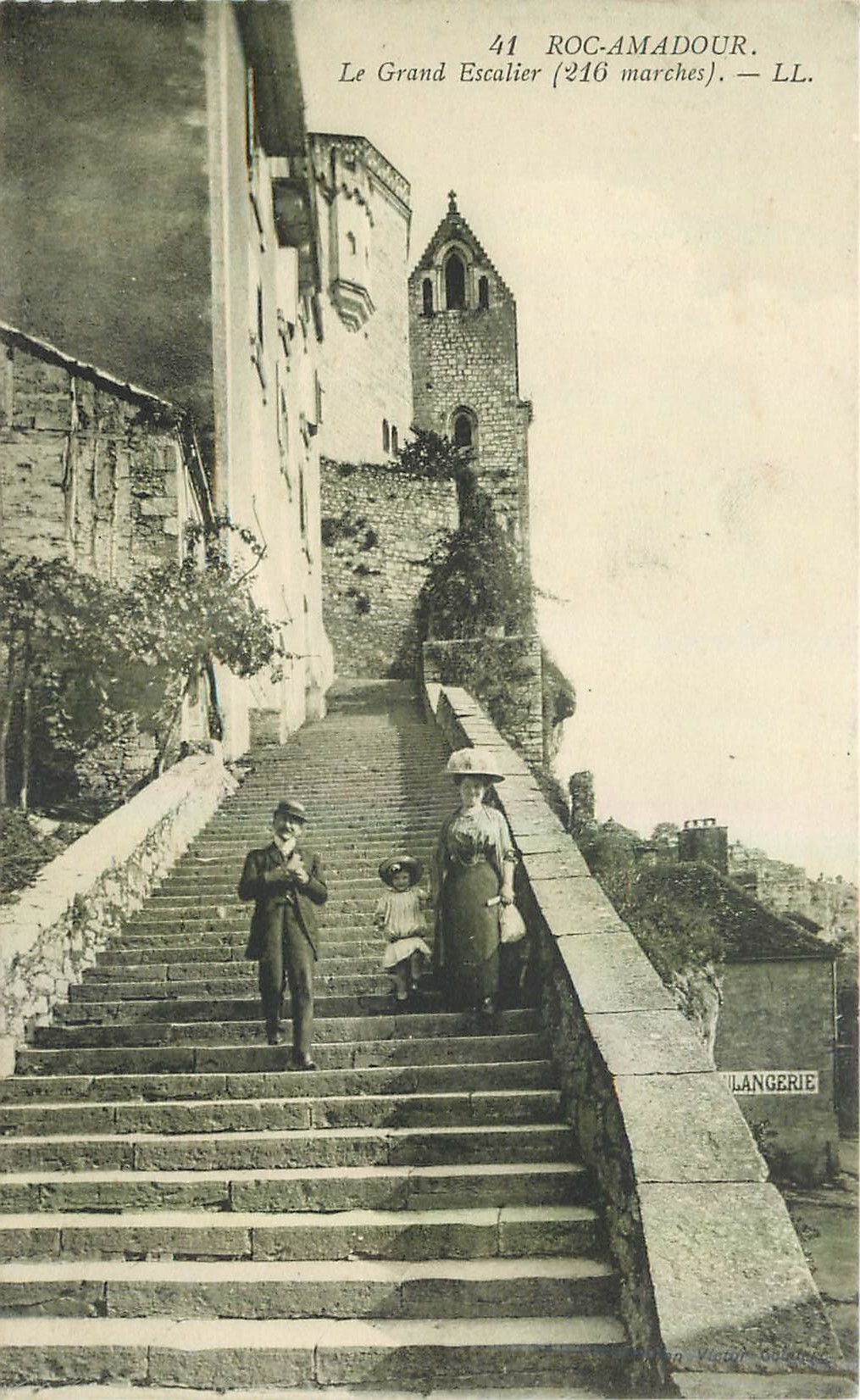 CPA Roc Amadour Le Grand Escalier 