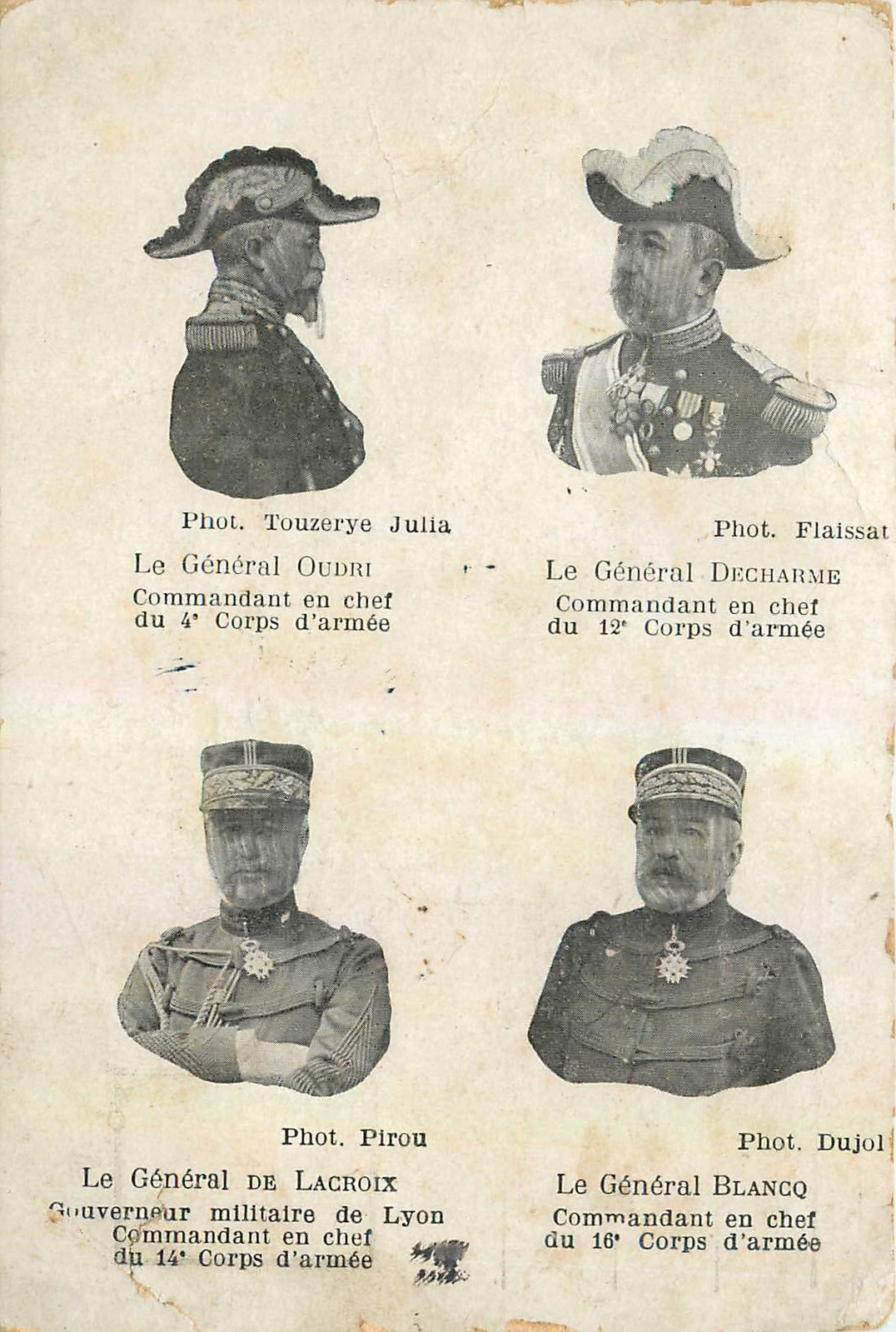 CPA Le General Oudri Le General Decharme Le General de Lacroix Le General Blanco Militaria
