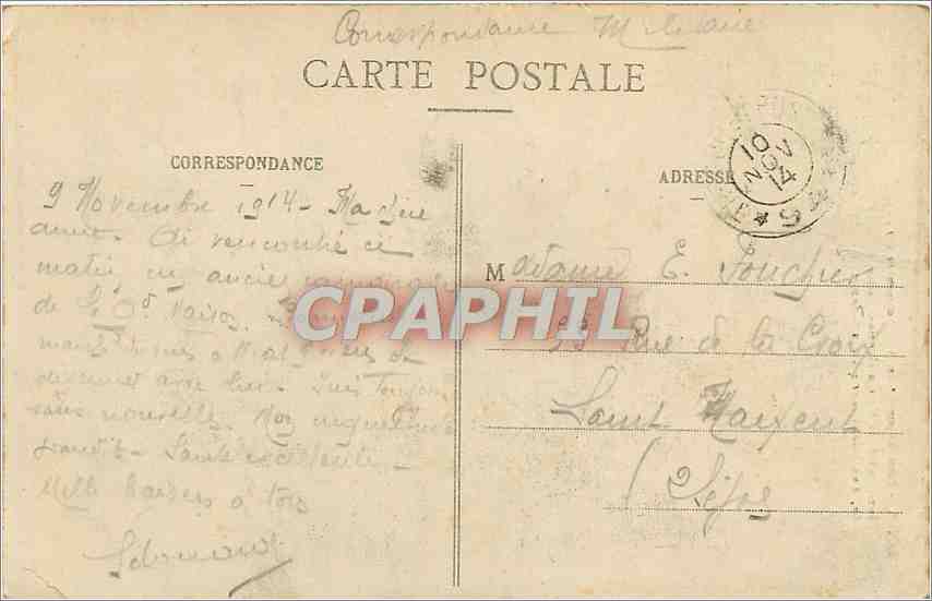 CPA Nancy Bombardement Interieur de la Maison Hantion Terlin Militaria — Rückseite