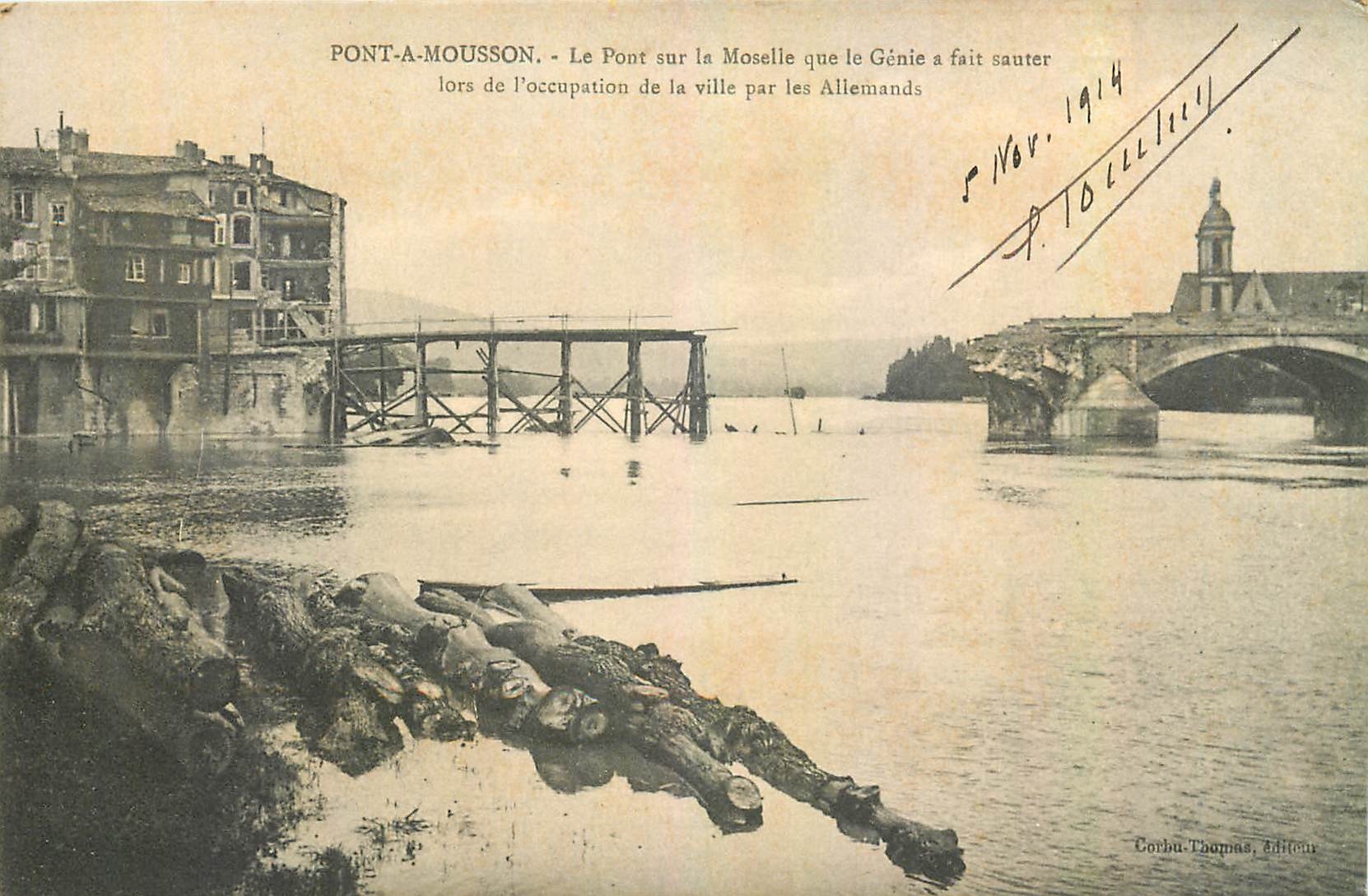 CPA Pont a Mousson Le Pont sur la Moselle que le Genie Militaria