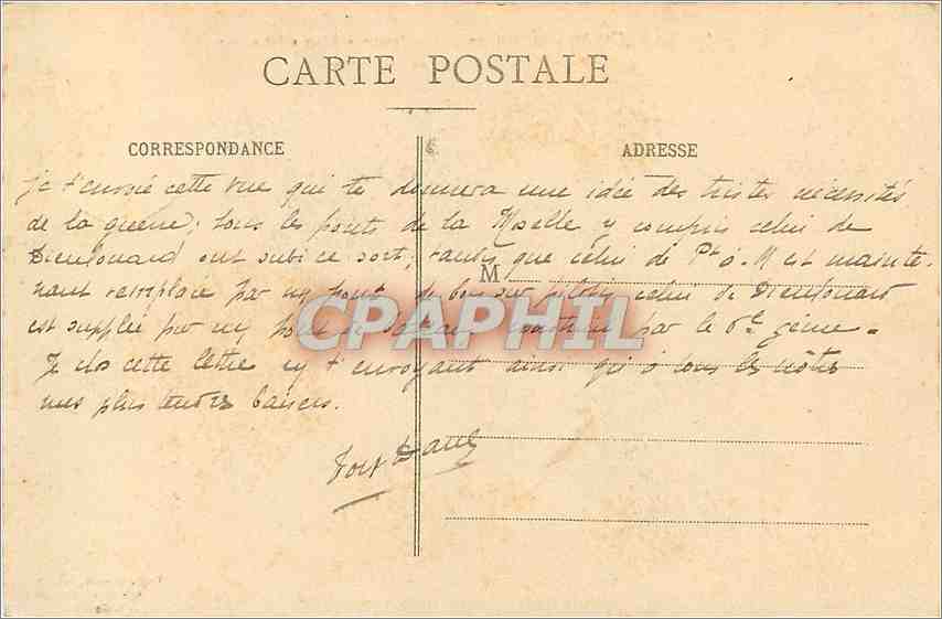 CPA Pont a Mousson Le Pont sur la Moselle que le Genie Militaria — Rückseite