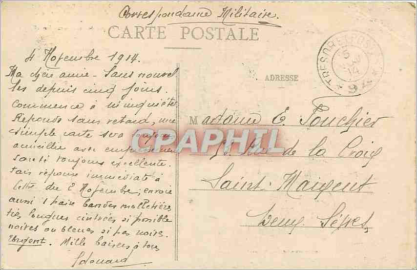 CPA Nancy Bombardement Rue St Nicolas Fabrique de chaussures Doerflinger Militaria — Verso