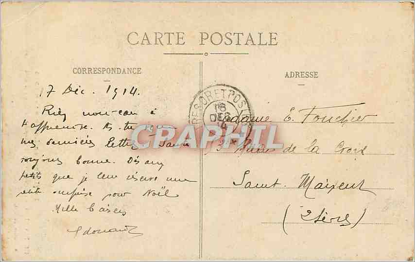 CPA Gerbeviller L'Interieur de la Chapelle Militaria — Rückseite