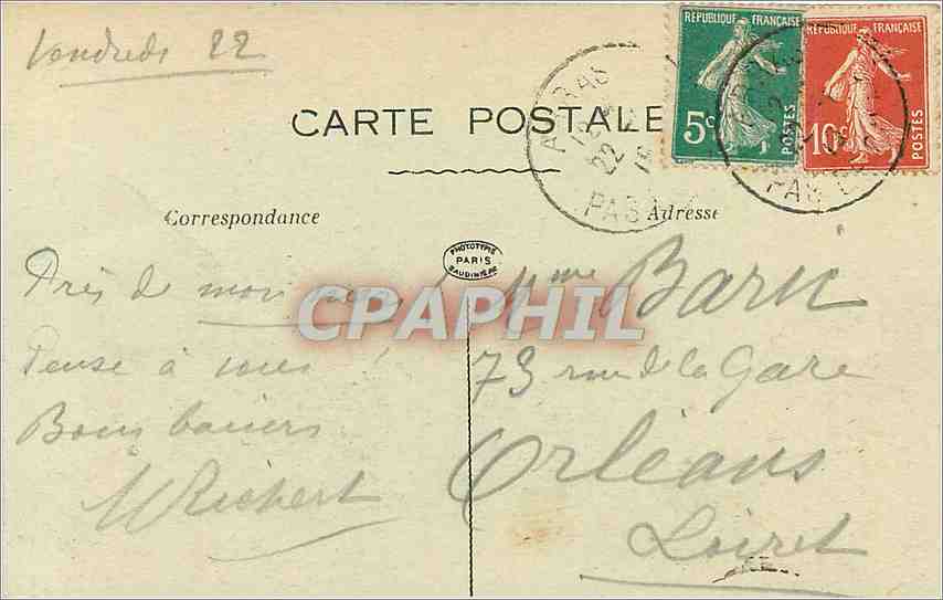 CPA Arras Hotel de Ville et Beffroi Militaria — Rückseite