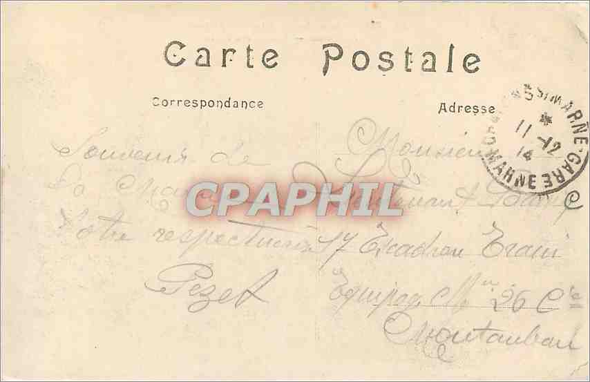CPA Bataille de la Marne Sommeille Maison commune Militaria — Rückseite