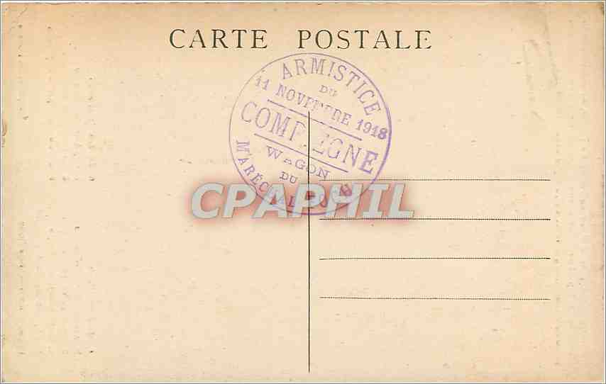 CPA Marechal Foch part pour Paris remettre au gouvernement Militaria — Verso