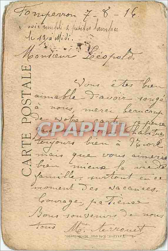 CPA Au profit des blesses La Delivrance 1914 Militaria — Rückseite