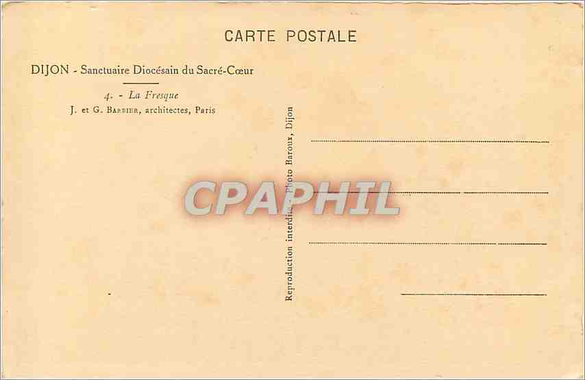 CPA Dijon Sanctuaire Diocesain du Sacre Coeur  — Rückseite
