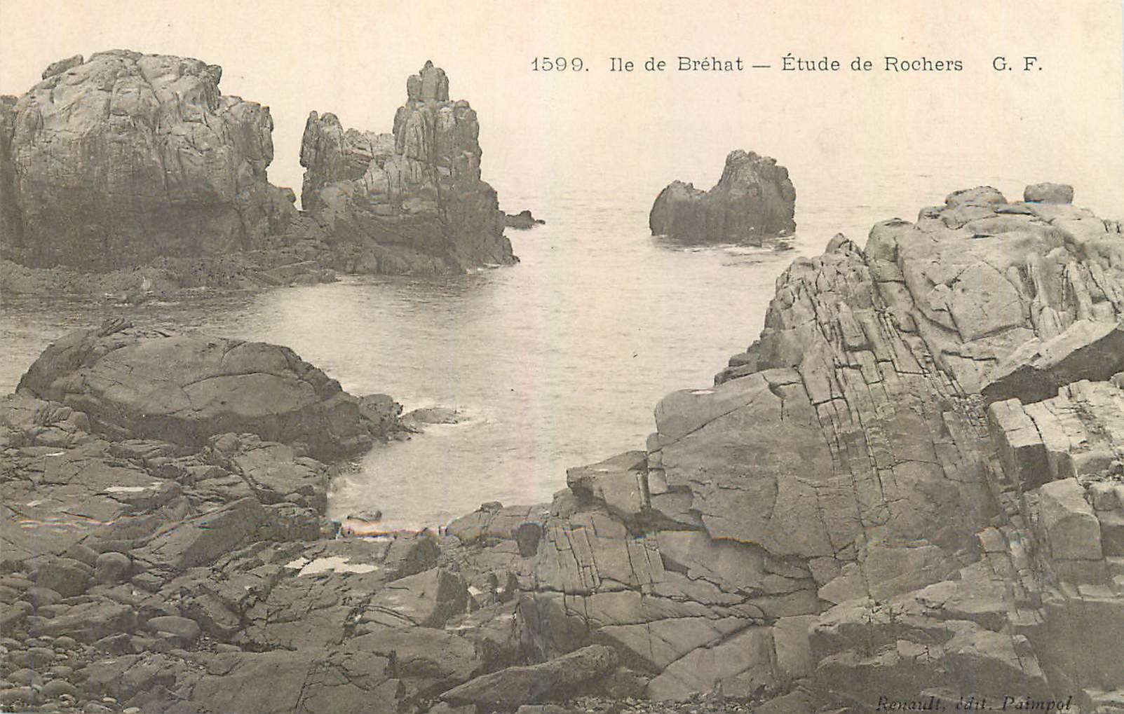 CPA Ile de Brehat Etude de Rochers 