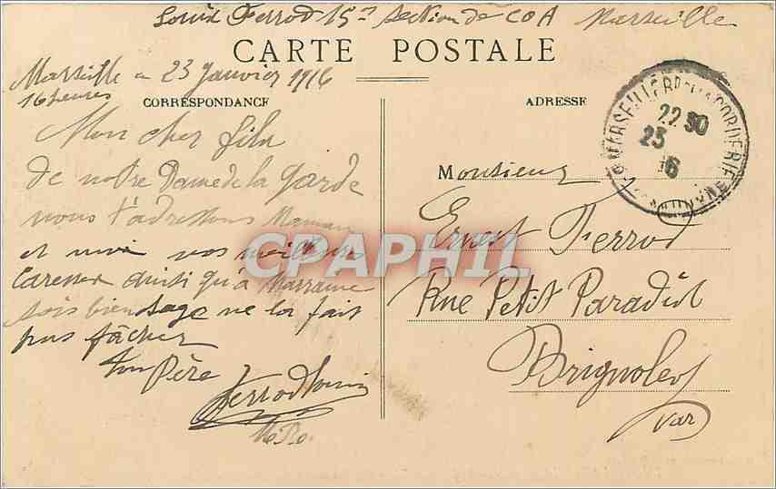 CPA Marseille ND de la Garde  — Rückseite