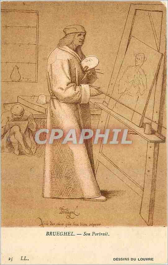 CPA Breughel Son Portrait Dessins du Louvre 